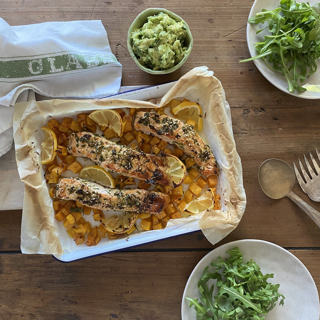 Baked Salmon with Pumpkin and Avocado Mash – The Goodnight Co.