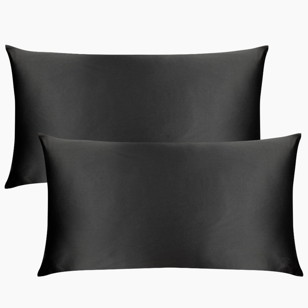 Twin Set Silk Pillowcase Charcoal - King Size