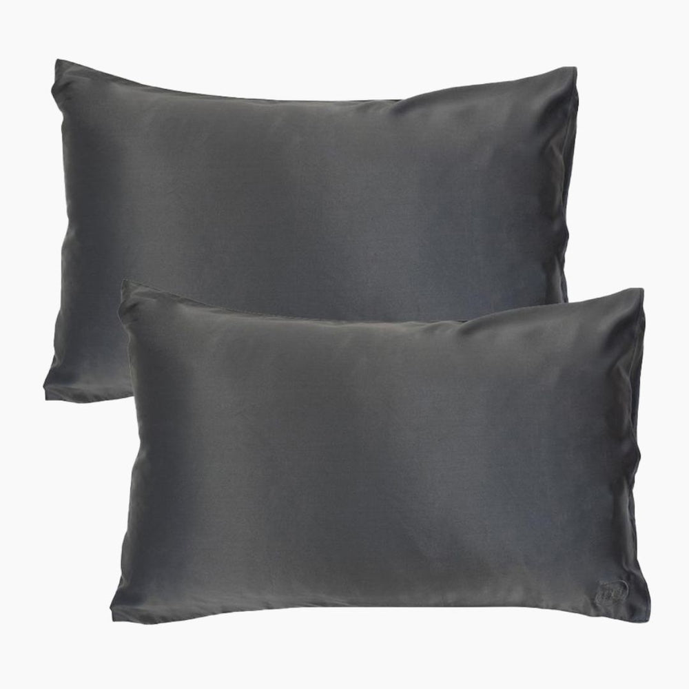 Twin Set Silk Pillowcase Charcoal Silk Pillowcase The Goodnight Co. 